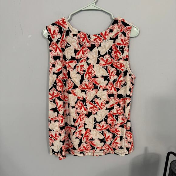 Jones Studio Separates Butterfly Print Sleeveless Tank Top Women's Plus Size 1X - Picture 2 of 7